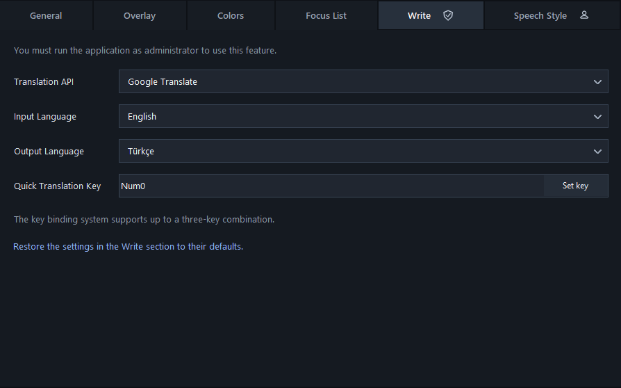 RLA+ Write app section